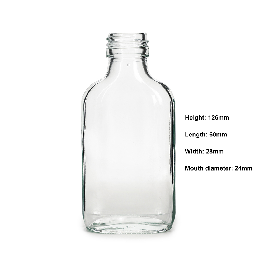 100Ml flat flask liquor bottle