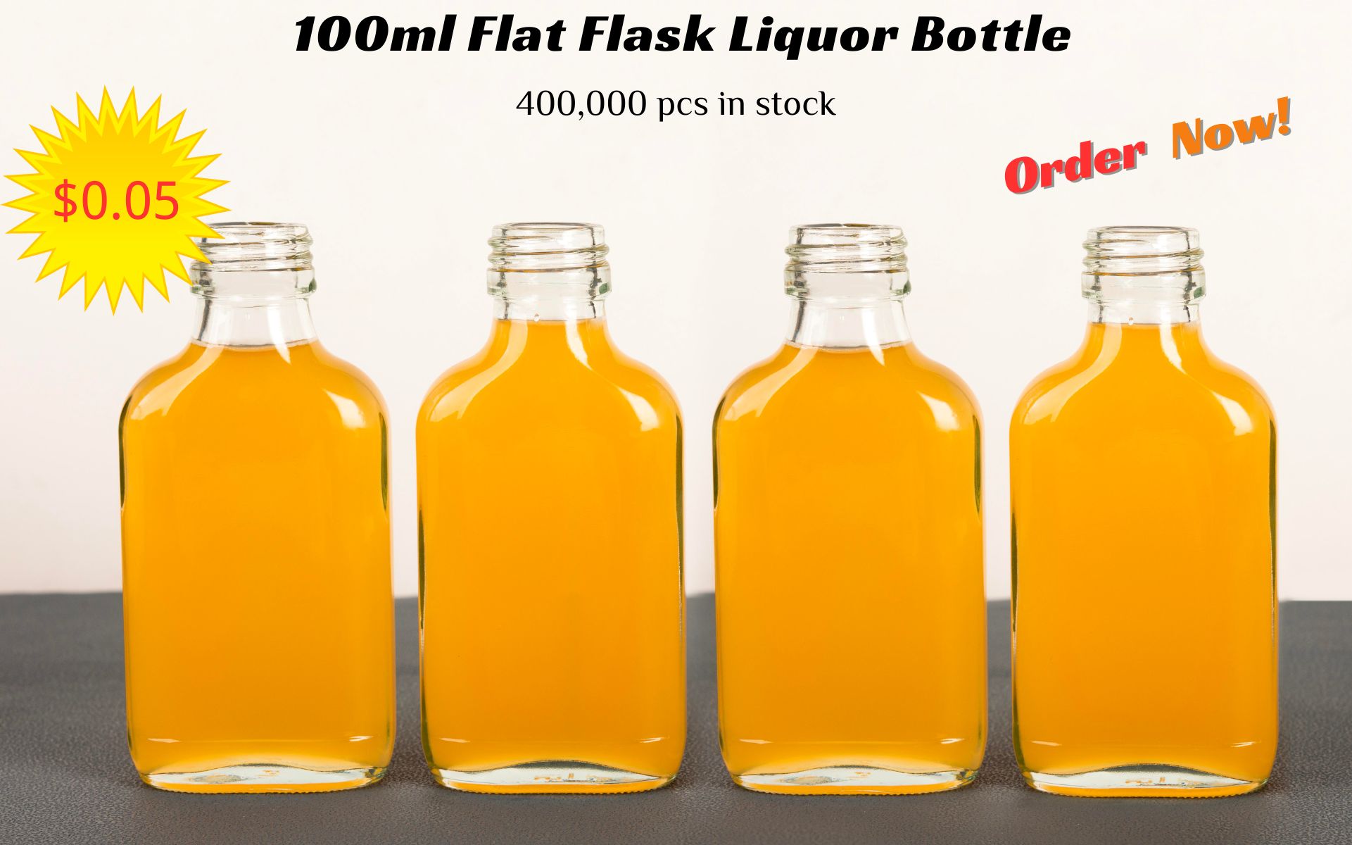 100ml flat flask bottle