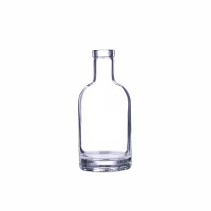 375ml Round Nordic Glass Liquor Bottle with Bar Top