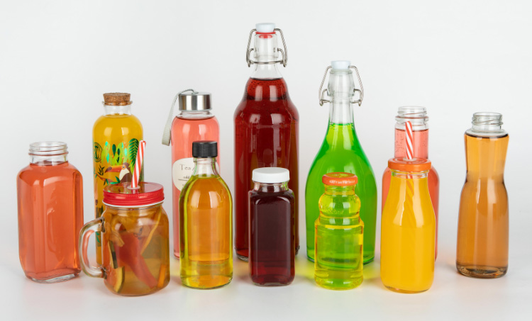 glass juice bottles