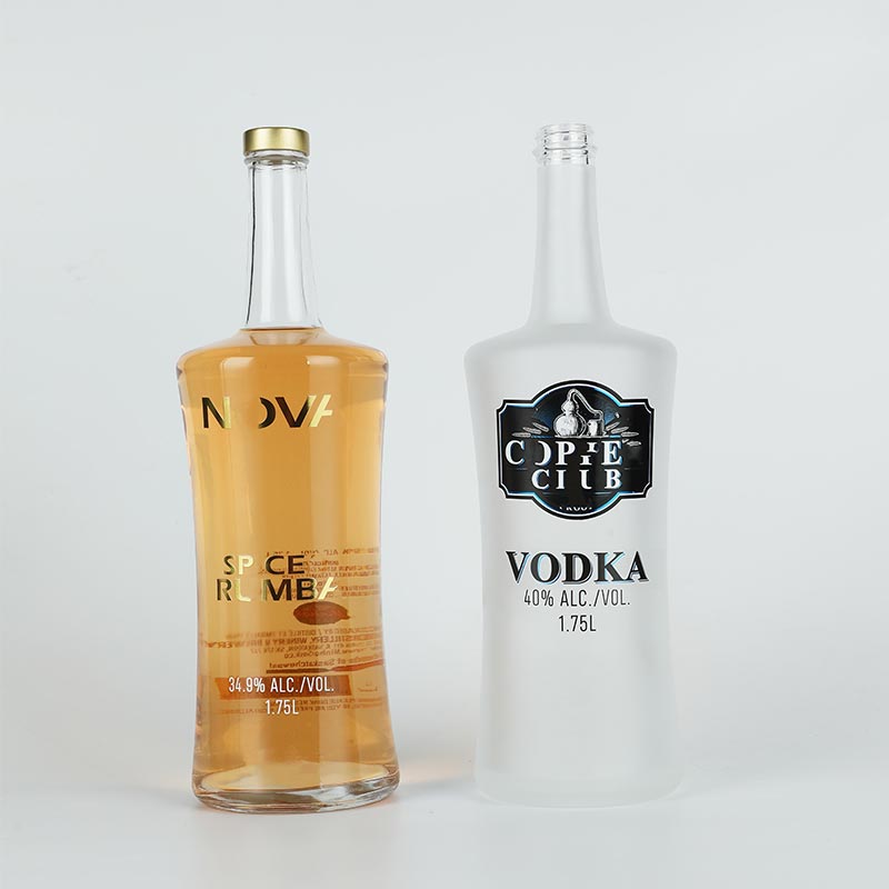 1.75 Liter Clear Glass Liquor Bottles