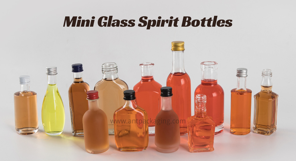 mini glass spirit bottles