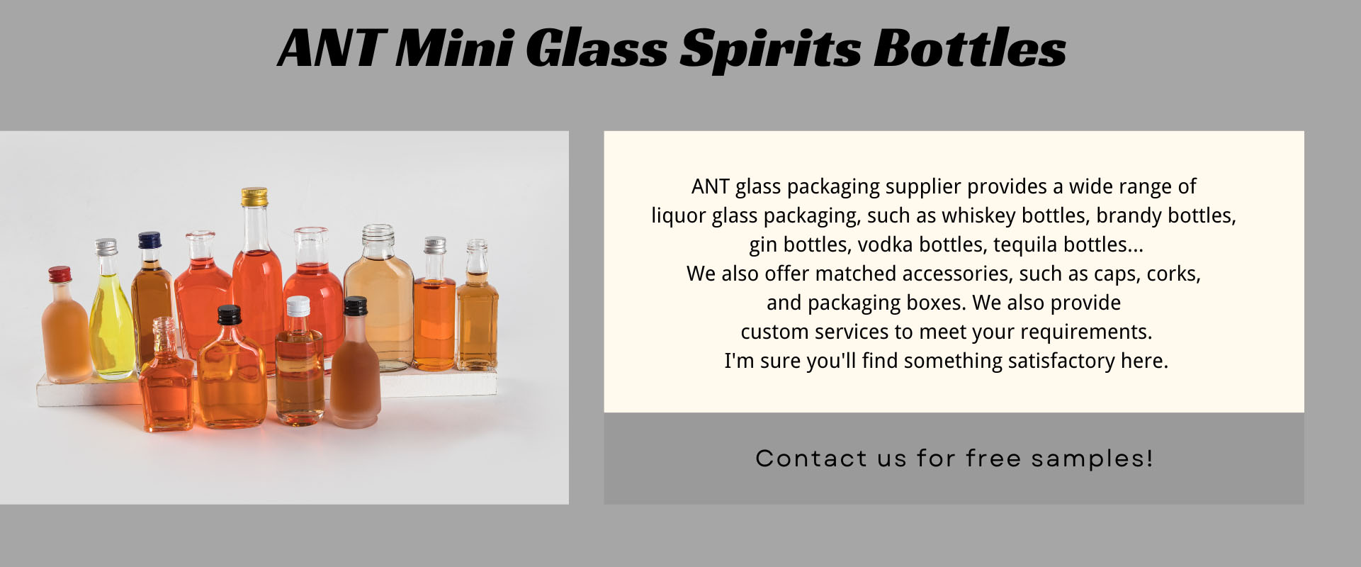 mini glas spiritus bottels